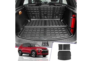 Rongtaod Cargo Mat Compatible with Chevrolet Trailblazer 2021-2024 Trunk Mat Cargo Mat Cargo Liner All Weather Back Seat Cover Protector 2023 Chevy Trailblazer Accessories (Backrest Mats+Trunk Mat)