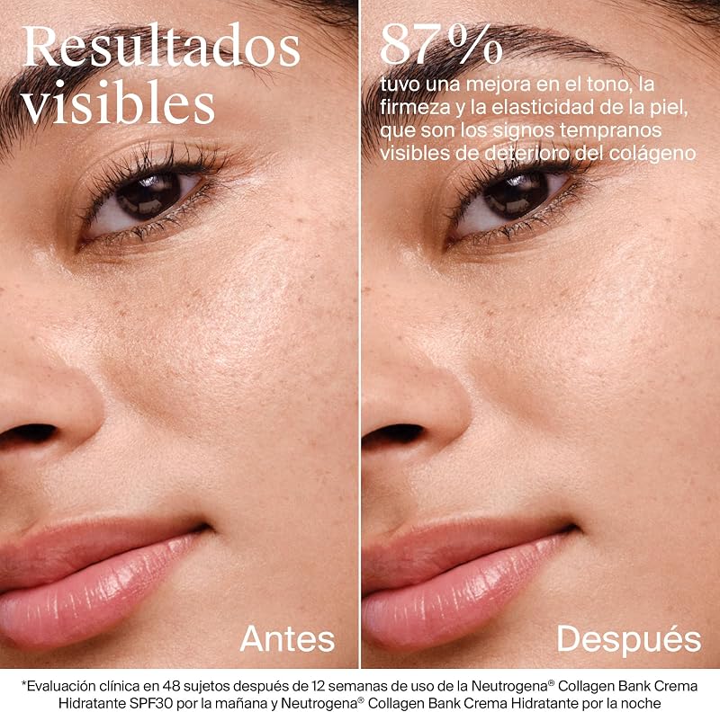 Collagen Bank Creme hidratante facial SPF30 (1 x 50 ml), creme solar anti-idade que preserva o colagénio, para pele mais suave, adequado para rosto e pescoço