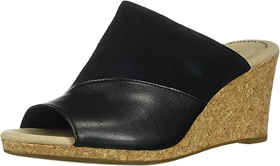 clarks black suede wedges