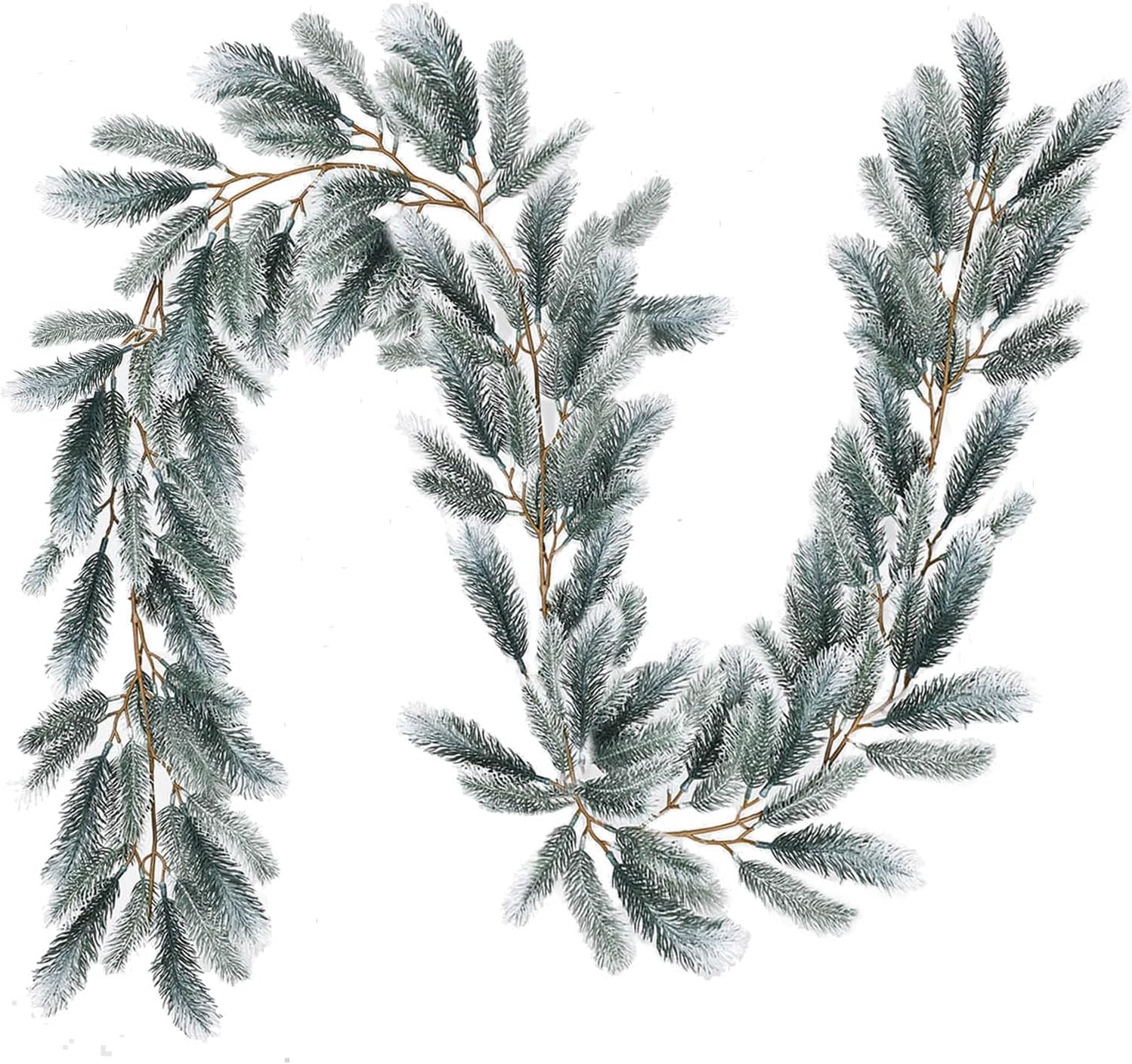Wreaths, Garlands & Swags - DearHouse 6Ft Artificial Christmas Pine Garland Winter Greenery Garland for Holiday Season Mantel Fireplace Table Runner Centerpiece Décor (White)