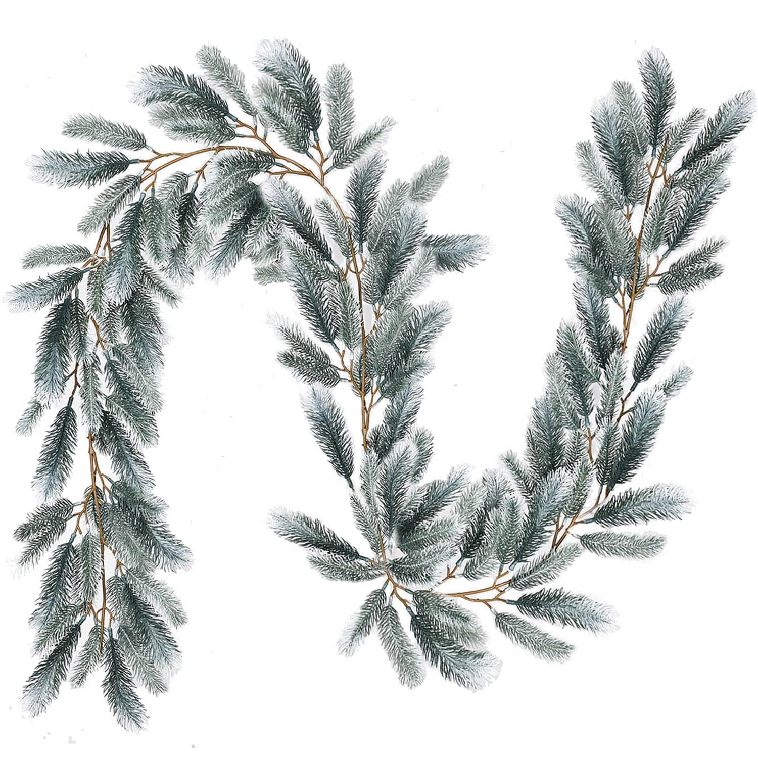 Photo 1 of ***GREEN TAG INCORRECT PHOTO FOR ITEM REFERENCE*** DearHouse 6Ft Artificial Christmas Pine Garland Winter Greenery Garland for Holiday Season Mantel Fireplace Table Runner Centerpiece Décor (White)