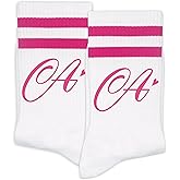 Women's Hot Pink Striped Socks - Birthday Gift, Ladies