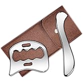 2-in-1 Stainless Steel Gua Sha Muscle Scraper Tool, Myofascial Scraping Tools for Physical Therapy, Lymphatic Drainage Massager, Soft Tissue Massage Tool (S+D)