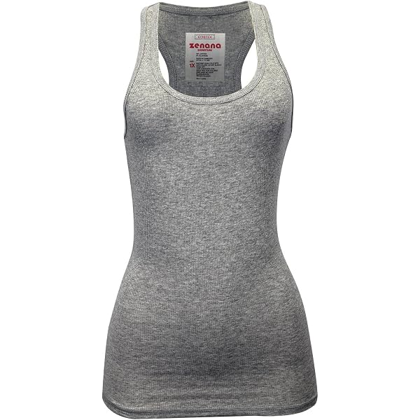 Zenana 4-Pack Ribbed Racerback Tank Tops For Women - Basic Stretch Cotton Tanks - View #2