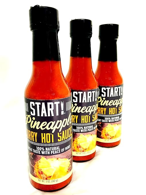 START! Pineapple Curry Hot Sauce Sampler Family Pack Vegan + Gluten