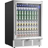 EUHOMY 4.5 Cu.ft Beverage Refrigerator and Cooler, 145 Can Mini fridge with Glass Door for Soda Beer Wine, Small Drink Dispenser with Digital Adjustable Thermostat for Home Office Bar on Fridge.com