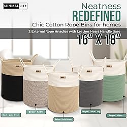 Minmallife Beige/Light Brown 16"x18" Cotton Rope