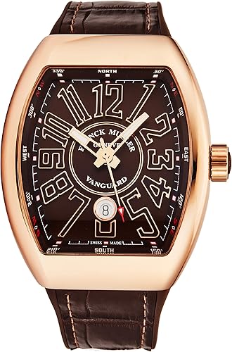 Franck Muller Vanguard Mens Stainless Steel 18K Rose Gold V 45 SC GLD BRN GLD BR