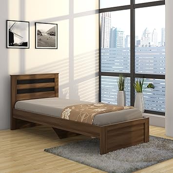 Spacewood Astersb Single Size Bed (Woodpore, Bronze Walnut)
