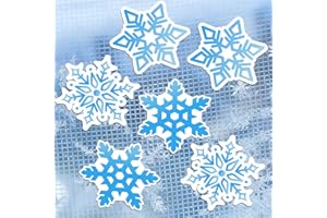 MWOOT Magnetic Screen Door Magnets, Winter Snowflake Screen Magnets for Screen Doors, Refrigerator Fridge Magnet, Double Sided Decorative Magnetic Snowflakes (3 Pairs, 6 Pcs)