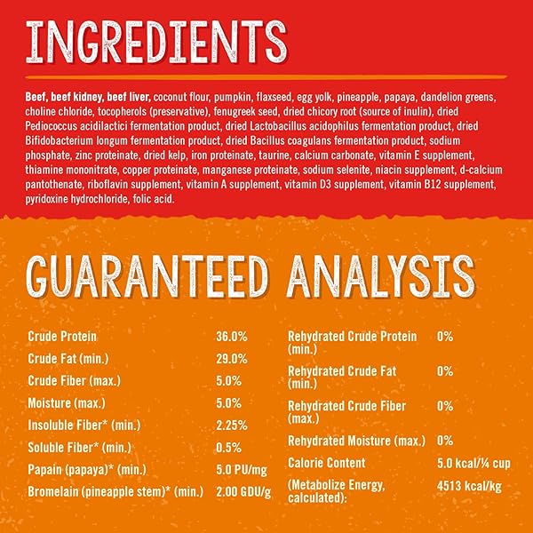STELLA & CHEWY’S FREEZE-DRIED RAW DOG FOOD FOR DIGESTIVE HEALTH – GRASS-FED BEEF DINNER MORSELS – NATURAL SOLUTION FOR SENSITIVE STOMACH, GAS & FIRM STOOLS – PREMIUM RAW NUTRITION – 13OZ