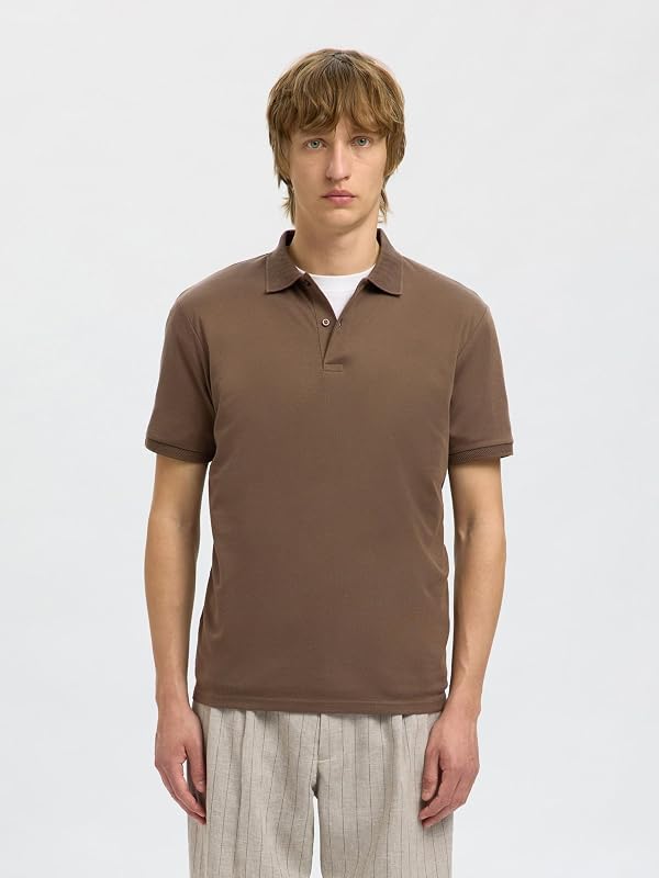Herren Slhfave Button Ss Polo Noos, Morel, Large — Foto 2 von 8