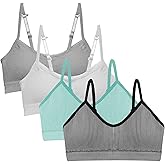Popular Girls Padded Training Bra Pack – Crop Cami Training Bras for Girls. Seamless Bra Design with Removable Padding