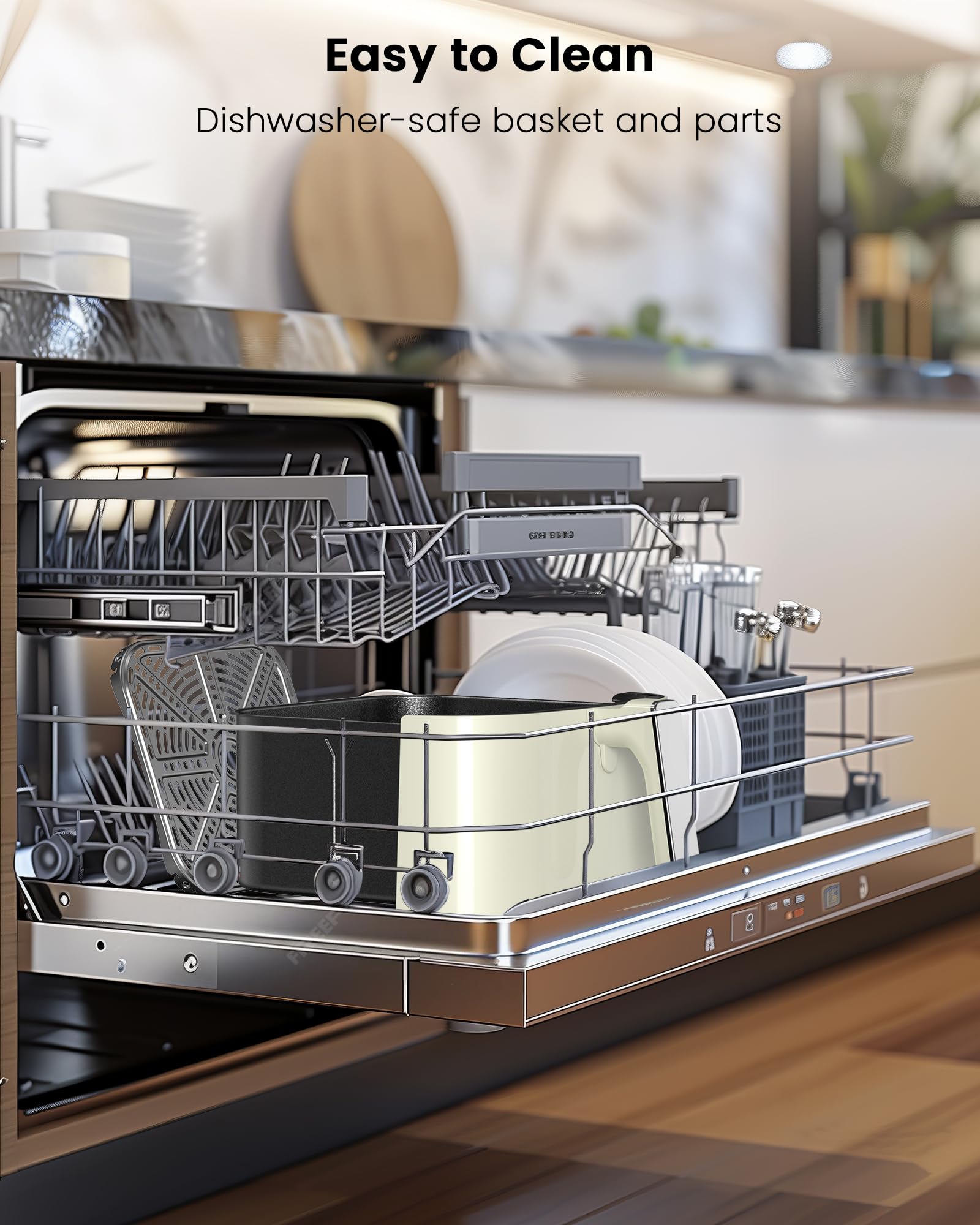 Freidora de aire Nuwave Brio Plus de 8 cuartos, nueva y mejorada, SIN PFAS, 7 funciones digitales de cocción con un solo toque que FREÍR AL AIRE, HORNEAR, ASAR, DESHIDRATAR, TOSTAR, RECALENTAR, PRECALENTAR, 150 ajustes preestablecidos, 50 °F ~ 400 °F (azul profundo)