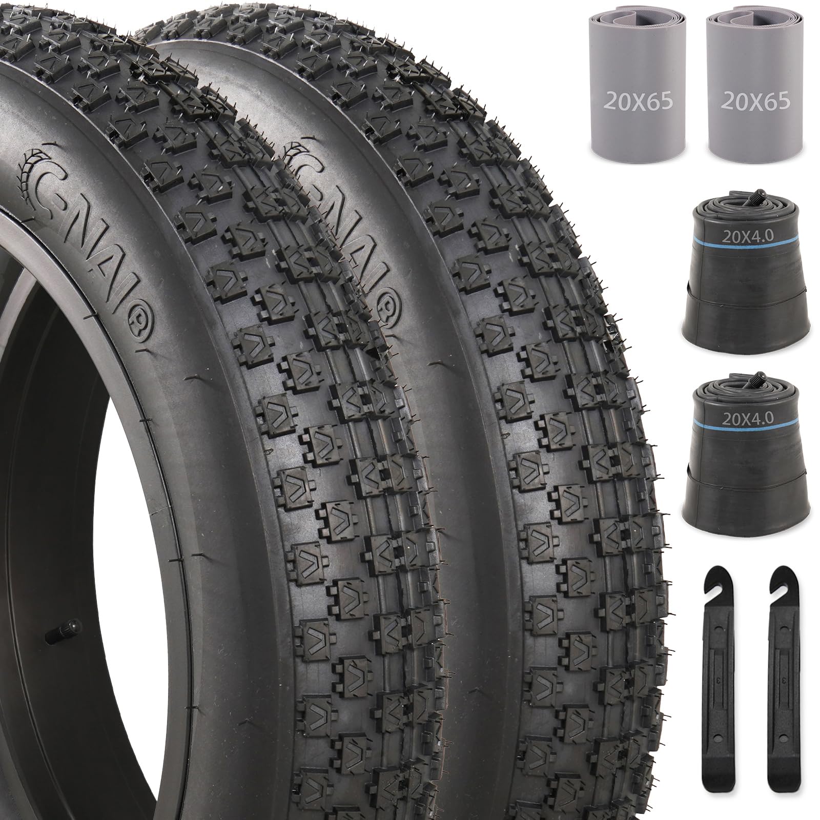 Photo 1 of 20x4.0 Inch Fat Tire: Fit for Ebike and Mountain Bicycle - Puncture-Resistant and Wear-Resistant Folding Electric Bike Tire, Fit for Snow, Beach, Mountain, Street Roads (Tire Tube Included)