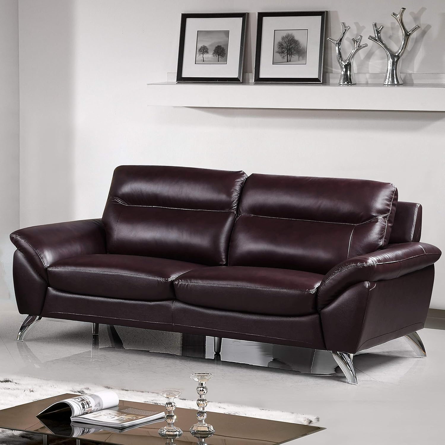 Amazon Com Cortesi Home Ch 3madison0326 Madison Leather Sofa 78