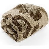 blunique Leopard Throw Blanket for Couch Bed Sofa Ultra Soft Cozy Animal Print Blanket, Lightweight Western Decor Plush Cheetah Throw, Blanket for Women & Teen Girls 60x80 Inches Brown