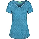 Kimmery V Neck T Shirts for Women Short Sleeve Workout Yoga Tops for Women