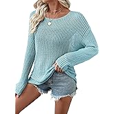 EVALESS Womens Sweaters Casual 2026 Spring Summer Crochet Hollow Out Tops Crewneck Long Sleeve Beach Cover Ups Cruise Outfits