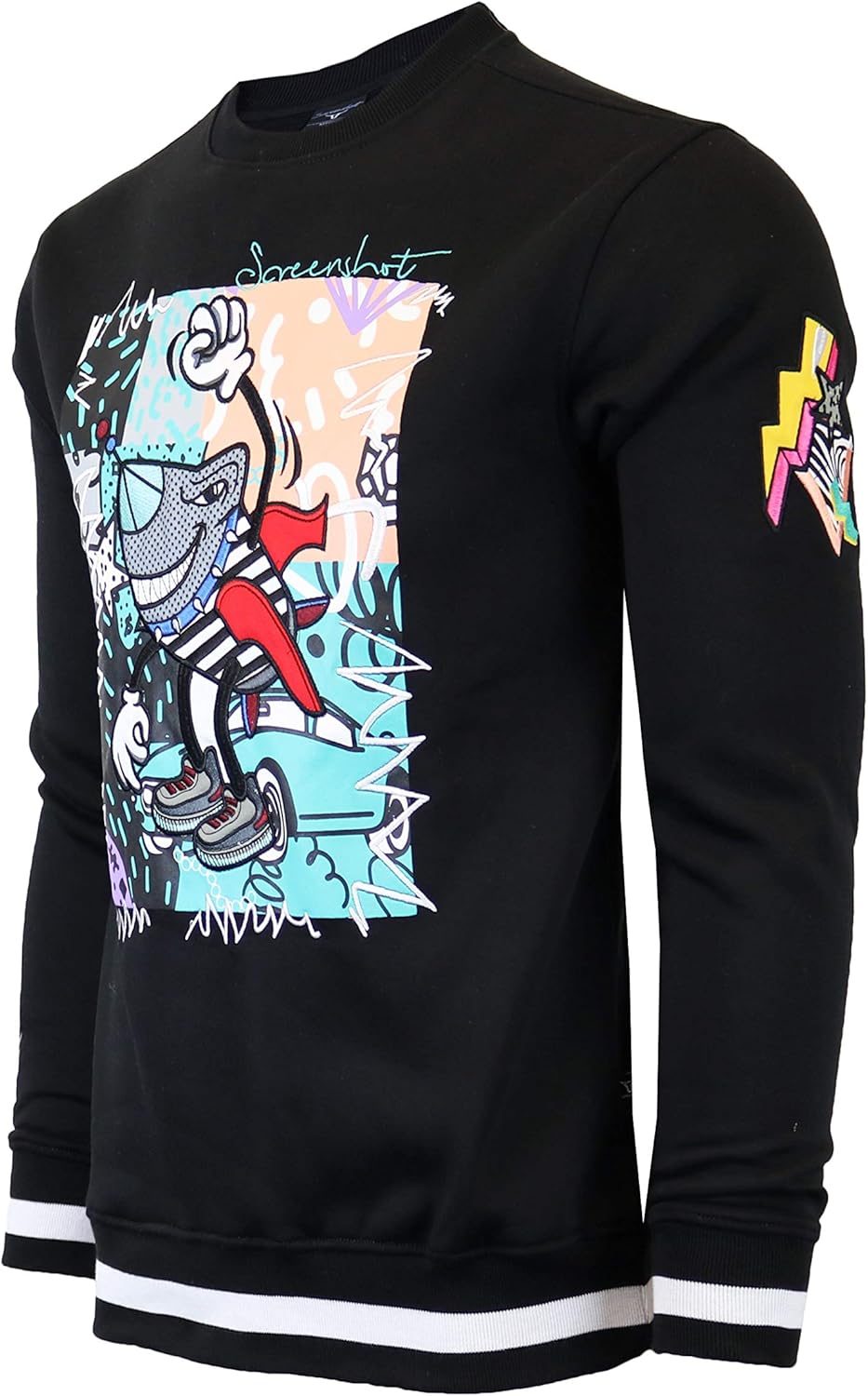 Screenshotbrand Mens Urban Hip Hop Premium Fleece - Pullover Activewear Street Fashion Crew Neack Sweatshirt at  Men’s Clothing store