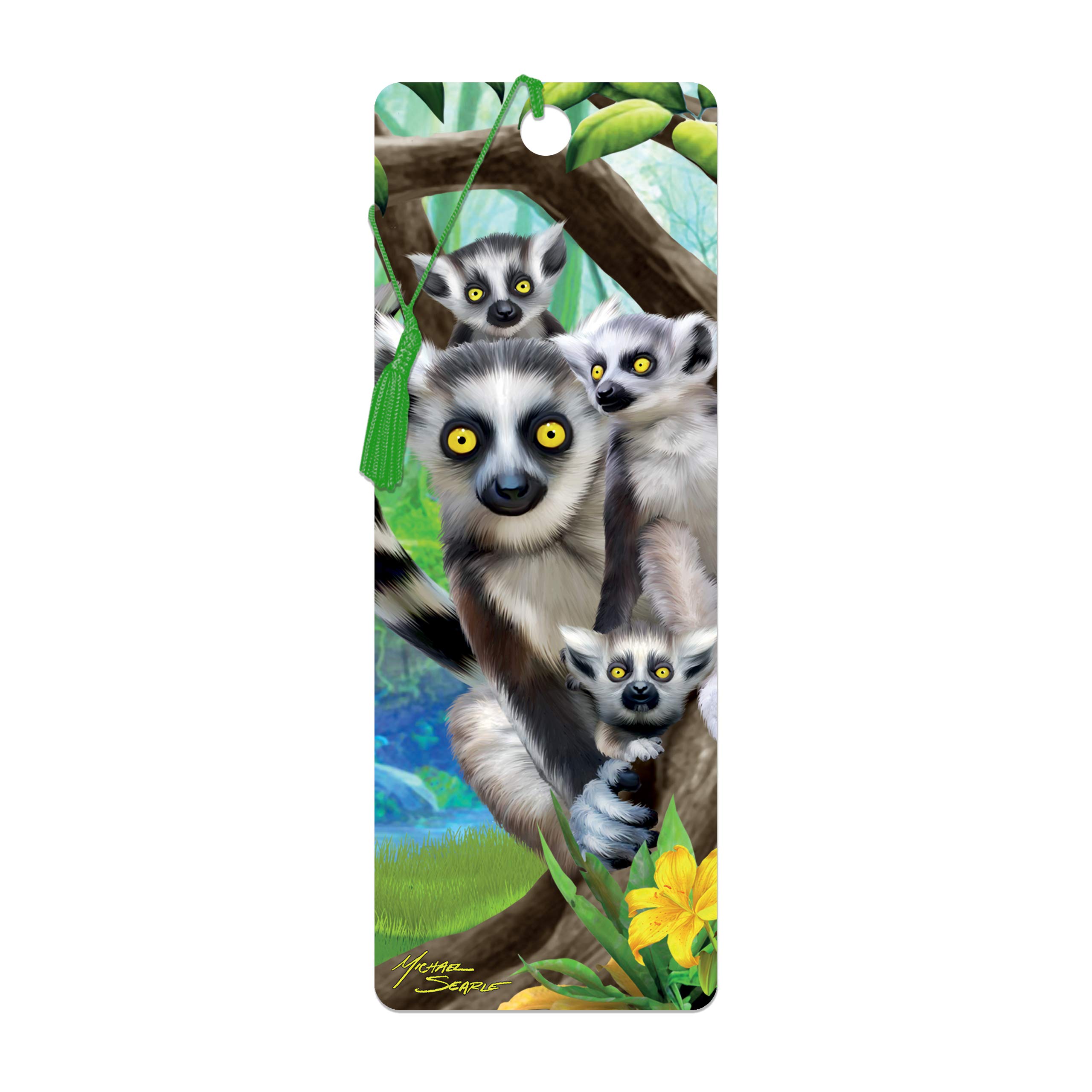 3D LiveLife Bookmark - Ring-Tailed Lemurs from Deluxebase. Cute Lenticular Lemur Page Marker. Animal Themed Accessories for Book Lovers. Small Gifts for Men, Women, Writers and Teachers.