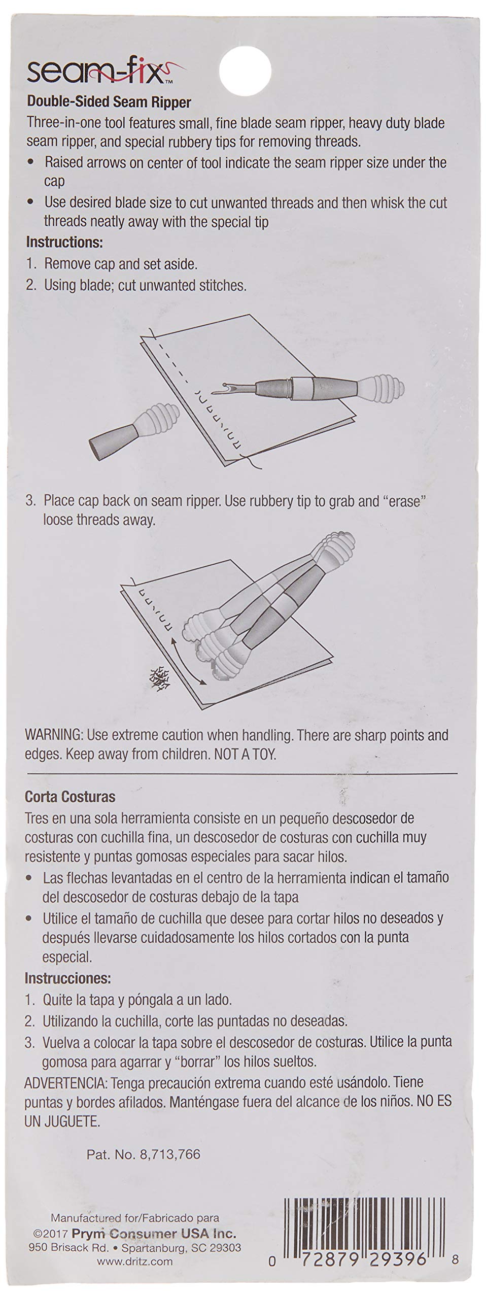 Dritz Double Sided Seam-Fix Notion, Pack of 1, Purple