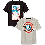 Amazon Essentials Boy's Disney Star Wars Marvel Short-Sleeve T-Shirts