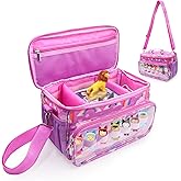 Taladad for Tonies Carrying Case, Toniebox 1 2 Case for Tonies Figures,Tonie Characters, Tonies Storage and Organizer with Shoulder Strap,Tonies Box Starter Set,Toniebox 2 Audio Player Bundle (Pink)