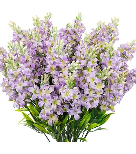 4-Pack Purple Artificial Lilac Flowers – 25.5 Inch Tall Delphinium Stems, Real Touch Silk, For Vases, Weddings, Home Decor - View #2