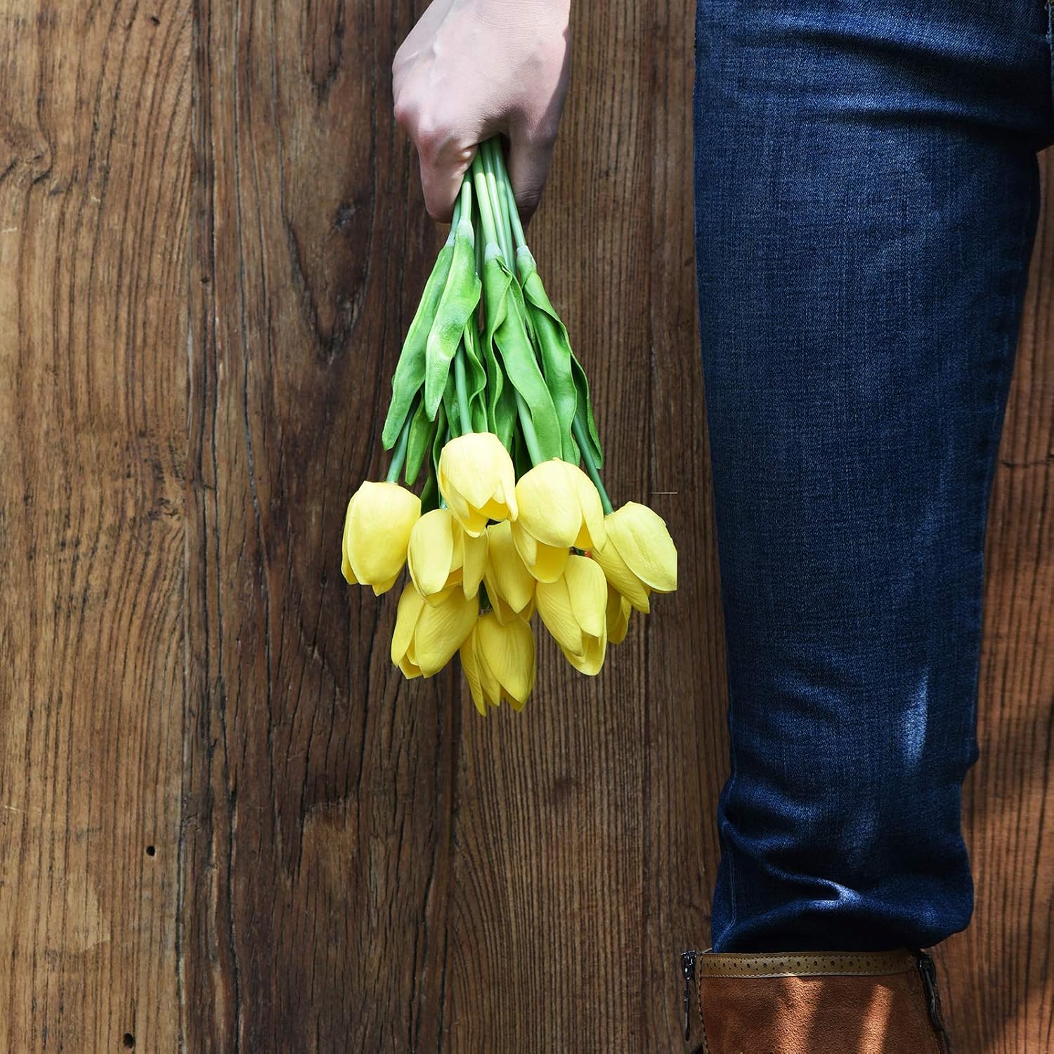 FiveSeasonStuff 10 Stems of Real Touch Tulip Artificial Flowers Bouquet, Perfect for Wedding Bridal, Party, Home, Holidays - Image 5