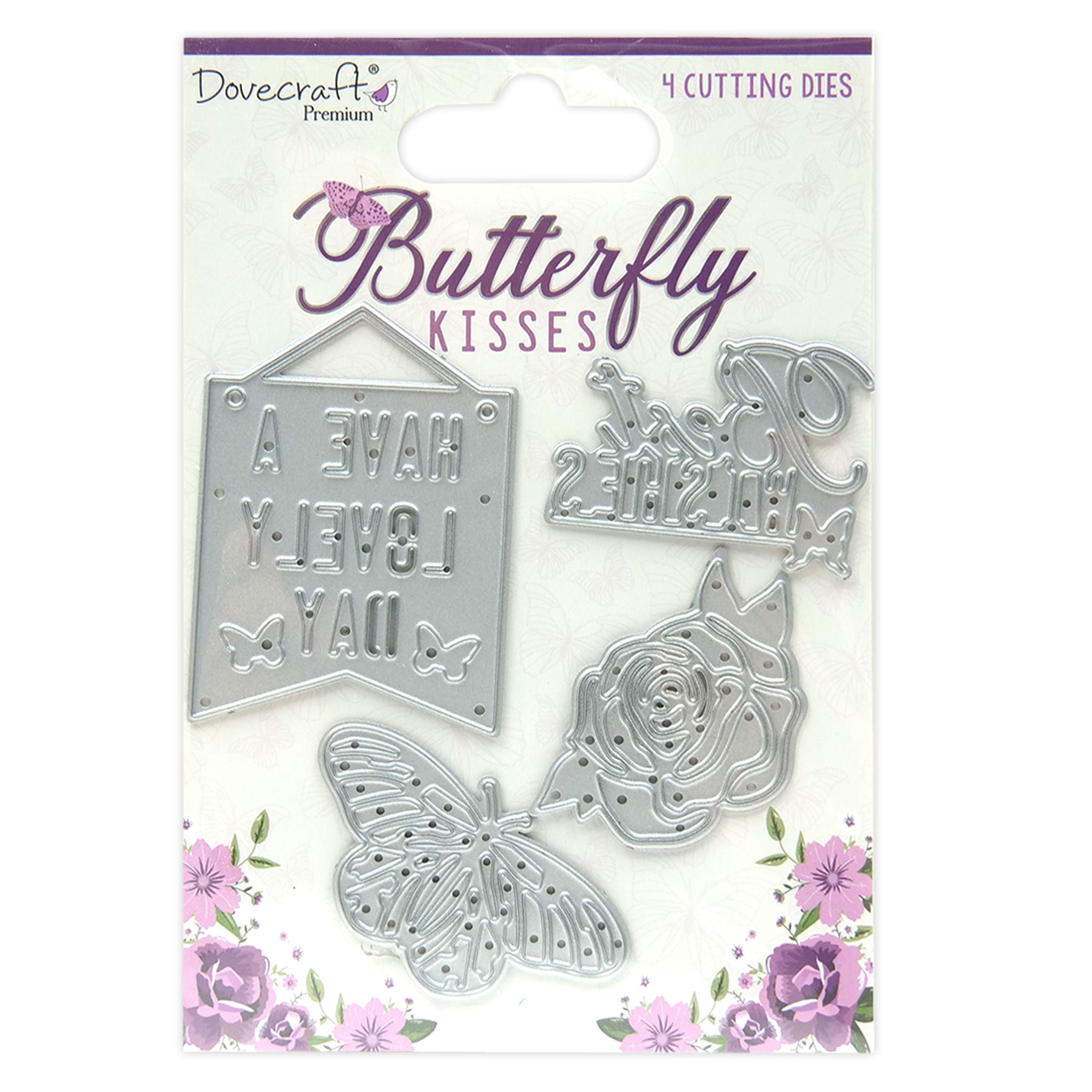 Dovecraft Premium Butterfly Kisses Steel Cutting Die, Multi, one Size