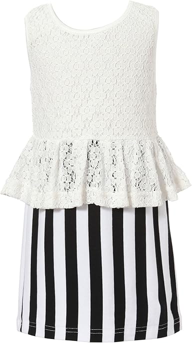 girls dress white top black bottom