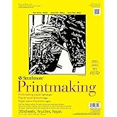 Strathmore 300 Series Glue Bound Printmaking Pad, Lightweight, 11 X 14 inches, White, 30 Sheets (333-11)