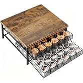 Coffee Pod Holder for Counter, 2-Tier K Cup Holder Organizer with Drawers | Holds 72 Pods, Coffee Station Organizer, K Cup Drawer Organizer, Space-saving Pods Storage Stand for countertop