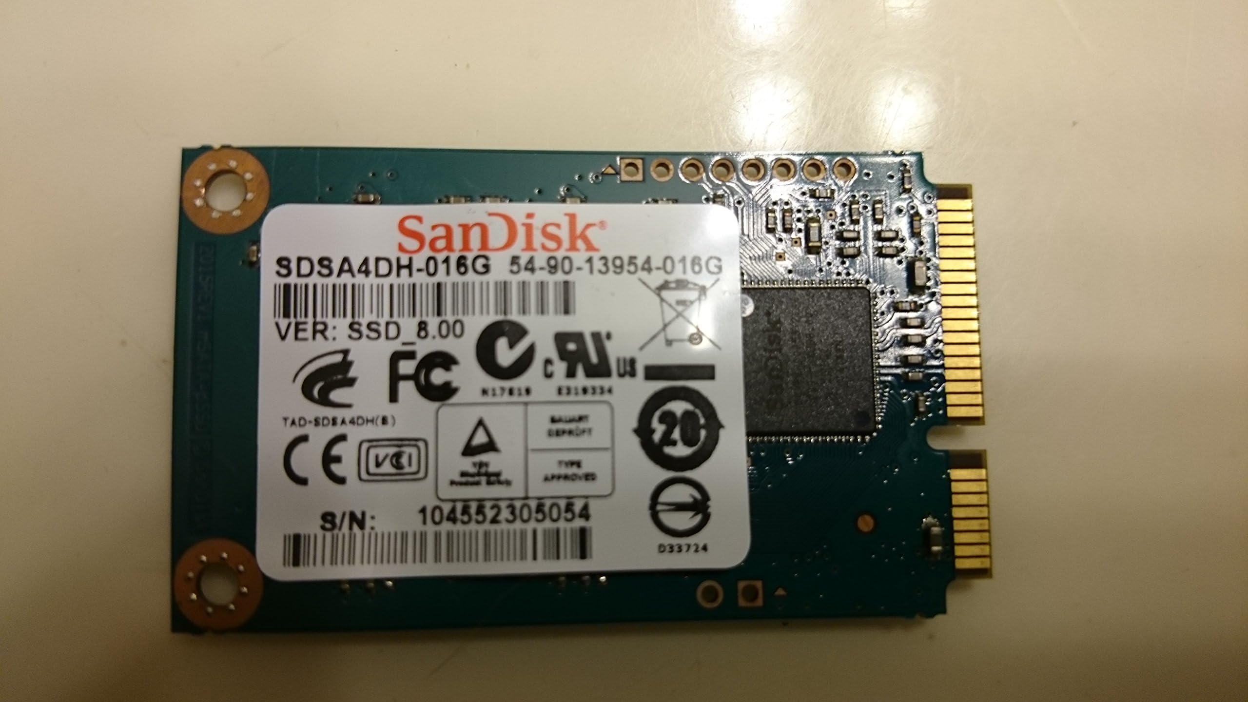 SanDisk 16GB HDD SSD SDSA3DD SDSA4DH-016G mSATA SATA-II Mini PCIe PCI-express Hard Disk Module Solid-State Drive