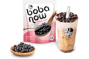 J WAY LOCAL FLAVOR J WAY BOBA NOW Authentic Instant Tapioca Boba Pearls for Milk Tea, Smoothies and Desserts, Brown Sugar Flavor (Ready in Just 20 Seconds) - 5 Servings
