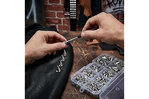 359Pcs Shoe Spikes and Studs Kit Zinc Alloy Silver Cone Spike and Stud 8 Size Metal Leathercraft Rivets Clothes Decor Punk Sp