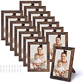 Edenseelake 4x6 Picture Frame Set of 15, Rustic Brown Wood Photo Frame 4 by 6 for Wall or Tabletop Display
