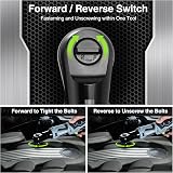 WORKPRO 12V Cordless Ratchet Wrench Set 3/8" with 7 Sockets, 2 Batteries view 3