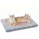 Bedsure Self Warming Cat Bed, Extra Warm Self Heating Mat for Cats & Dogs Non Electric, Anti-Slip Small Thermal Pet Pad Indoor with Removable Washable Cover, 24" x 18",Grey