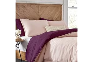Kotton Culture Duvet Cover King Size Cotton 3 Piece Reversible 100% Egyptian Cotton Breathable All Season 600 Thread Count with Zipper Closure & Corner Ties Soft (Cal King/King - Plum-Blush)