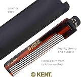 KENT Handmade Fine Tooth Pocket Comb 11.2cm Leather Tab Case Styling view 5