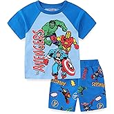 Marvel Avengers Boys Short Sleeve T-Shirt and French Terry Shorts Set for Toddler and Big Kids