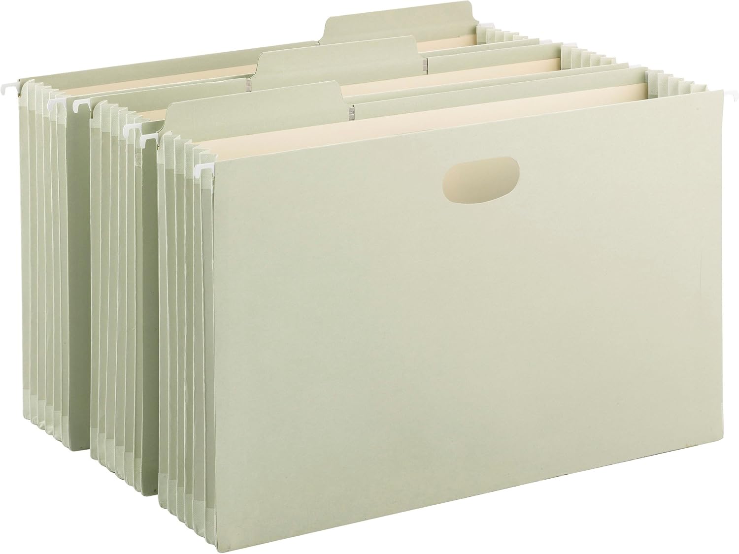 Smead FasTab Hanging File Pocket with TUFF Construction and Full-Height Gusset, 5-1/4" Expansion, 1/3-Cut Built-in Tabs, Legal Size, Moss, 9 per Box (64324)