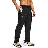 Pudolla Men's Workout Athletic Pants Elastic Waist Jogging Running Pants for Men with Zipper Pockets