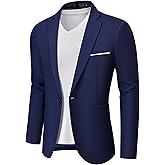 MAGE MALE Men's One Button Blazer Lightweight Casual Sport Coats Solid Color Suit Jacket