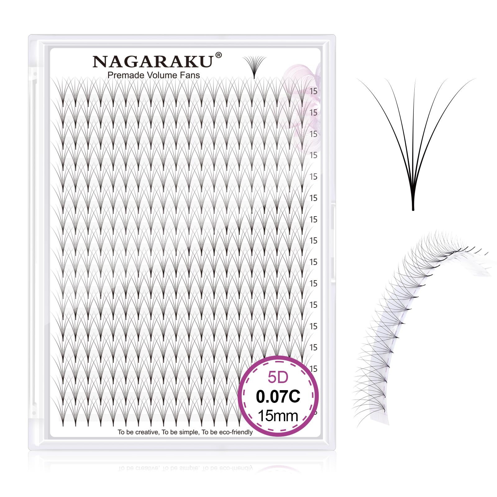 NAGARAKU Premade Fans Eyelash Extensions 320 Fans
