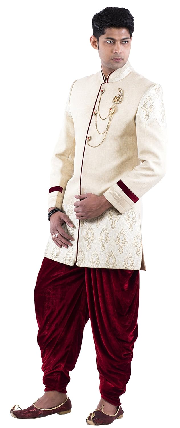 raj design studio men's jute western wear golden, 40