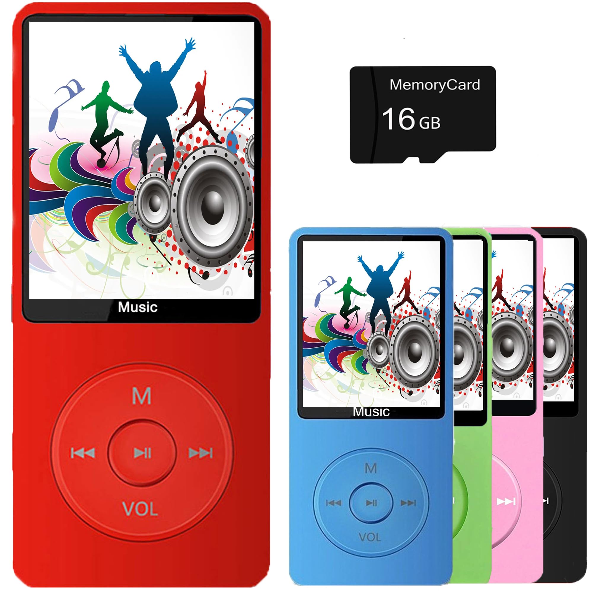 MP3 Player, Music Player with 16GB Micro SD