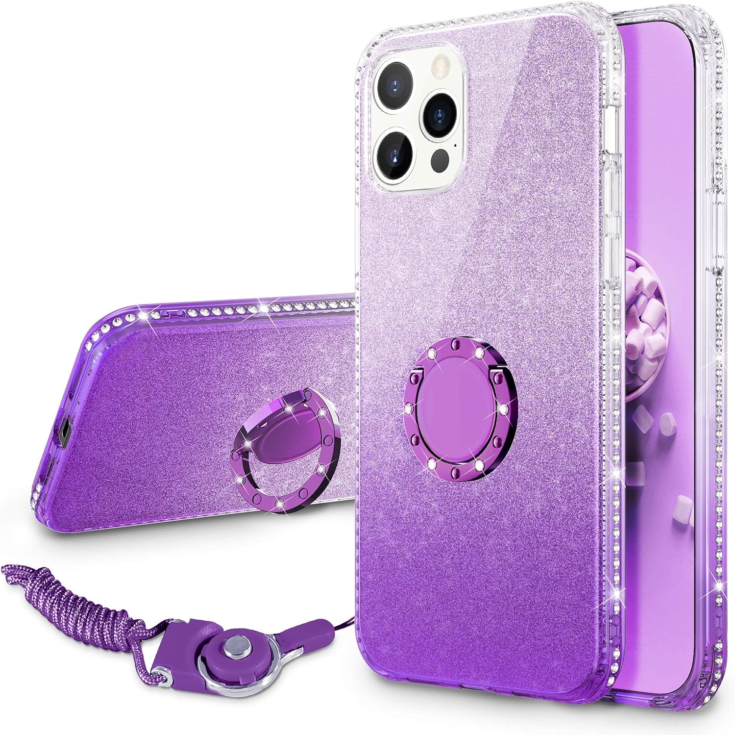 Vego Compatible For Iphone 12 Pro Max Glitter Case Girls Wom